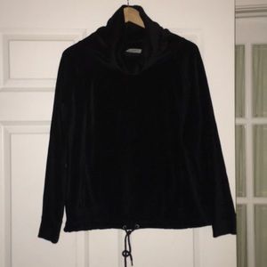 Athleta black velour turtleneck sweatshirt